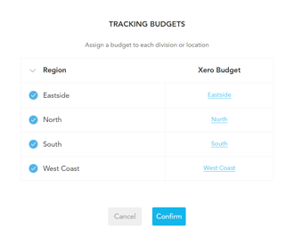 Budget for divisions into the future (XERO)