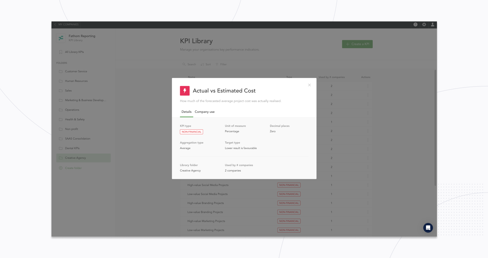 KPI Library – View Details